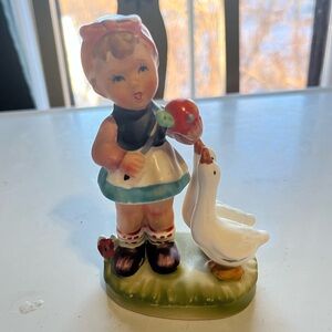 authentic erich stauffer “goose girl” figurine (porcelain)